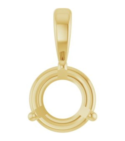23559 Pendant Set 14K Yellow Round Lab-Grown Diamond 6.5Mm 1 Ct Si1-Si2, Gh Polished 1 Ct Lab-Grown Diamond Solitaire 3-Prong Pendant