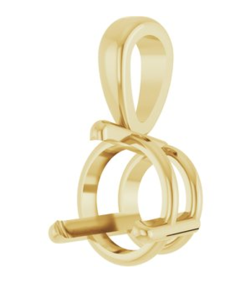 23559 Pendant Set 14K Yellow Round Lab-Grown Diamond 6.5Mm 1 Ct Si1-Si2, Gh Polished 1 Ct Lab-Grown Diamond Solitaire 3-Prong Pendant