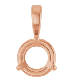 23559 Pendant Set 14K Rose Round Lab-Grown Diamond 6.5Mm 1 Ct Si1-Si2, Gh Polished 1 Ct Lab-Grown Diamond Solitaire 3-Prong Pendant