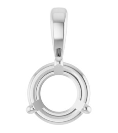 23559 Pendant Set Sterling Silver Round Lab-Grown Diamond 6.5Mm 1 Ct Si1-Si2, Gh Polished 1 Ct Lab-Grown Diamond Solitaire 3-Prong Pendant