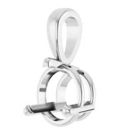 23559 Pendant Set Sterling Silver Round Lab-Grown Diamond 6.5Mm 1 Ct Si1-Si2, Gh Polished 1 Ct Lab-Grown Diamond Solitaire 3-Prong Pendant