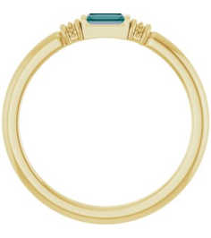 72439 Ring Set 14K Yellow Lab-Grown Alexandrite Straight Baguette 4 X 2 Mm Polished Lab-Grown Alexandrite Stackable Ring