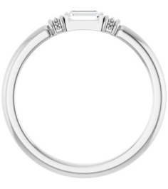 72439 Ring Set Platinum Lab-Grown Moissanite Straight Baguette 4 X 2 Mm Polished Lab-Grown Moissanite Stackable Ring