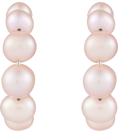 688991 Sterling Silver Set Pearl Cultured Pink Freshwater Pearl Pair 8 Mm Friction Friction Backs Included Polished Cultured Pink Freshwater Pearl Hoop Earrings