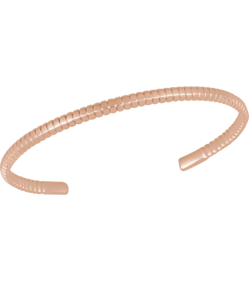 Brc982 Bracelet 14K Rose 7 In Polished Bangle Bracelet