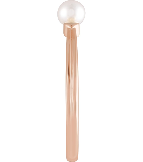 6710 Ring Set 14K Rose Cultured Freshwater Pearl Pearl 4-4.5 Mm Polished Cultured Pearl Heart Ring