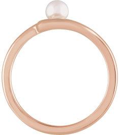 6707 Ring Set 14K Rose Cultured Freshwater Pearl Pearl 4.0-4.5 Mm Polished Cultured Pearl Freeform Ring