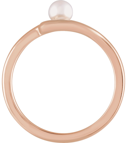 6707 Ring Set 14K Rose Cultured Freshwater Pearl Pearl 4.0-4.5 Mm Polished Cultured Pearl Freeform Ring