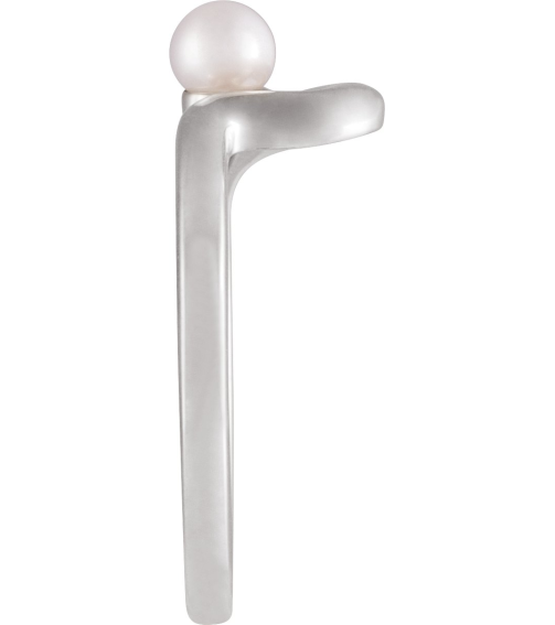 6707 Ring Set Sterling Silver Cultured White Freshwater Pearl Pearl 4.0-4.5 Mm Polished Cultured Pearl Freeform Ring