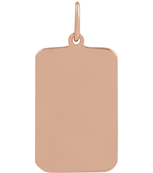 88633 Pendant 14K Rose 20.7 X 9.9 Mm Polished Cross Dog Tag Pendant