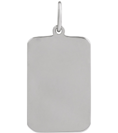 88633 Pendant Platinum 20.7 X 9.9 Mm Polished Cross Dog Tag Pendant