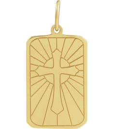 88633 Pendant 14K Yellow 20.7 X 9.9 Mm Polished Cross Dog Tag Pendant