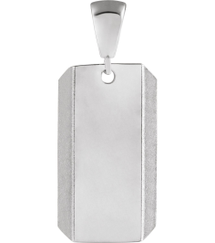 88638 Pendant Platinum 26.5 X 11 Mm Polished Engravable Dog Tag Pendant