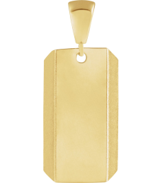 88638 Pendant 14K Yellow 26.5 X 11 Mm Polished Engravable Dog Tag Pendant