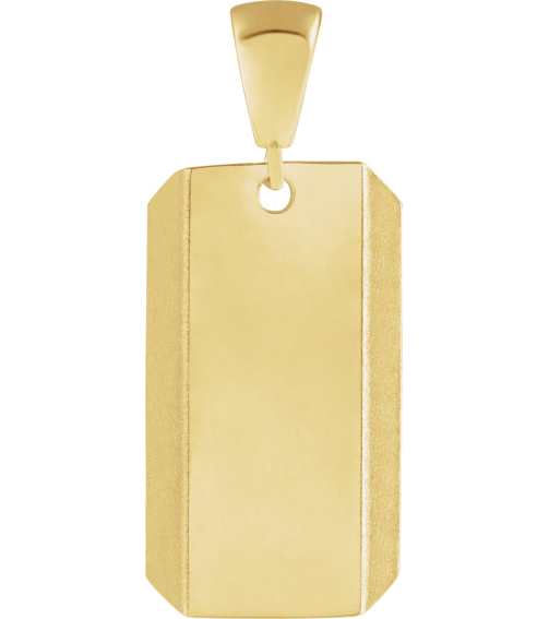 88638 Pendant 14K Yellow 26.5 X 11 Mm Polished Engravable Dog Tag Pendant