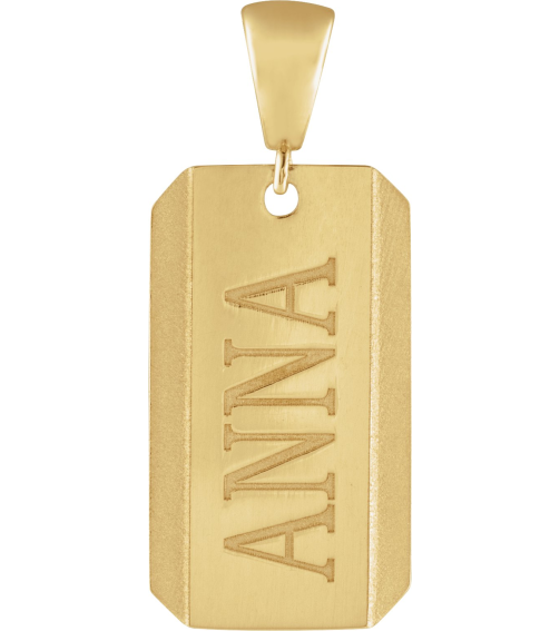 88638 Pendant 14K Yellow 26.5 X 11 Mm Polished Engravable Dog Tag Pendant