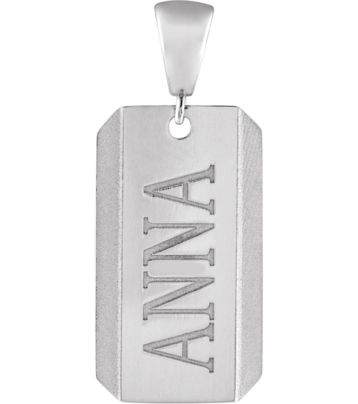 88638 Pendant Sterling Silver 26.5 X 11 Mm Polished Engravable Dog Tag Pendant