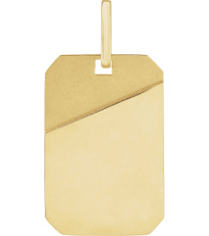 88639 Pendant 14K Yellow 28 X 16 Mm Polished Engravable Dog Tag Pendant