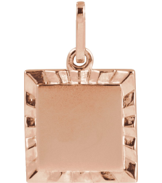 88724 Pendant 14K Rose 16.3 X 10 Mm Polished Engravable Sunburst Pendant