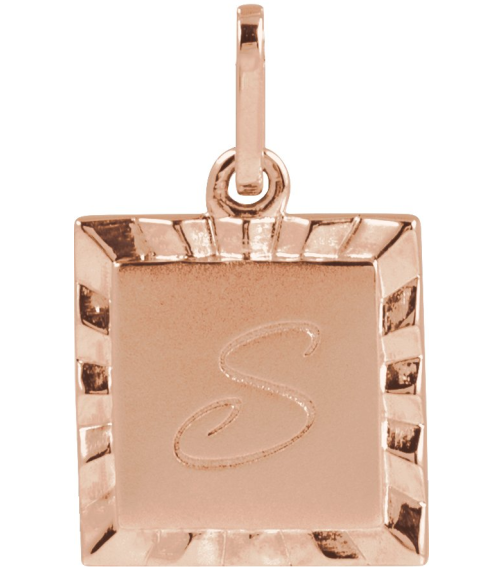 88724 Pendant 14K Rose 16.3 X 10 Mm Polished Engravable Sunburst Pendant
