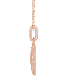 88724 Necklace 14K Rose 16.3 X 10 Mm 16-18 In Polished Engravable Sunburst Necklace
