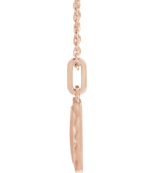 88724 Necklace 14K Rose 16.3 X 10 Mm 16-18 In Polished Engravable Sunburst Necklace