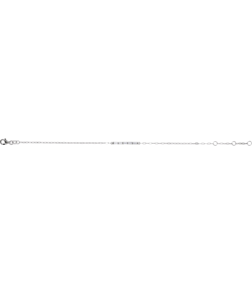 Brc972 Bracelet Sterling Silver Set Natural Diamond Straight Baguette 3 X 1.5 Mm 23.5 X 2.1 Mm 6-7 12 In Si2-Si3, Ghi Polished 13 Ctw Natural Diamond 5 Stone Bar Bracelet