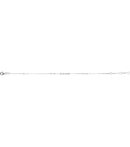 Brc972 Bracelet 14K White Set Natural Diamond Straight Baguette 3 X 1.5 Mm 16 X 3.1 Mm 6-7 12 In Si2-Si3, Ghi Polished 16 Ctw Natural Diamond 3 Stone Bar Bracelet