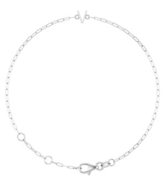 Brc968 Bracelet 14K White Initial V 6 12-7 12 In Polished Sans Serif Initial V Bracelet