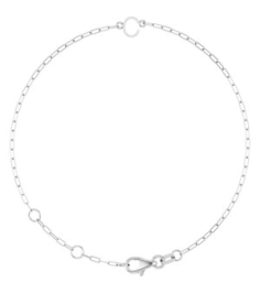 Brc968 Bracelet 14K White Initial C 6 12-7 12 In Polished Sans Serif Initial C Bracelet
