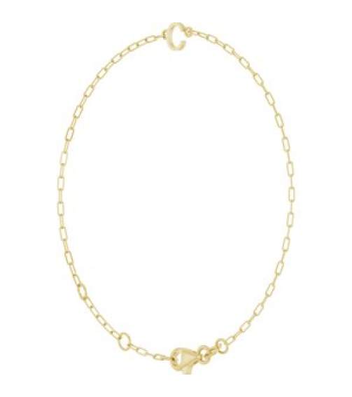 Brc968 Bracelet 14K Yellow Initial C 6 12-7 12 In Polished Sans Serif Initial C Bracelet