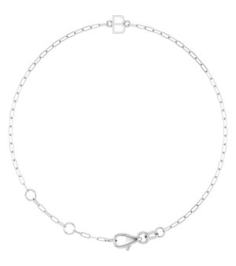Brc968 Bracelet 14K White Initial B 6 12-7 12 In Polished Sans Serif Initial B Bracelet