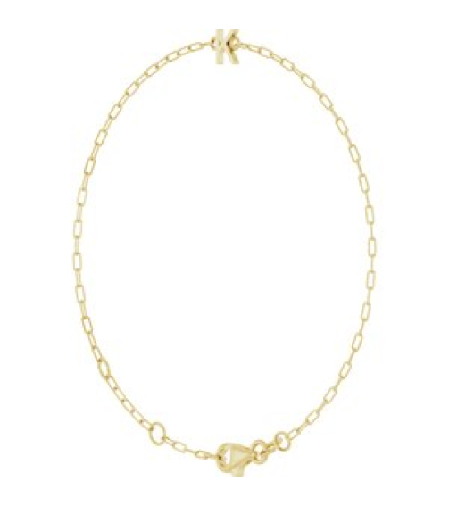 Brc968 Bracelet 14K Yellow Initial K 6 12-7 12 In Polished Sans Serif Initial K Bracelet