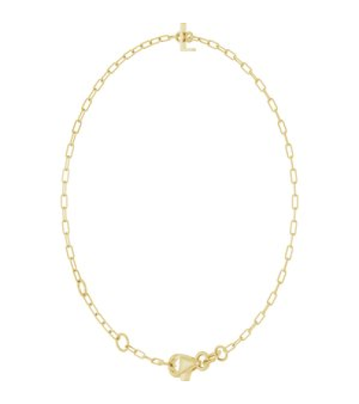 Brc968 Bracelet 14K Yellow Initial L 6 12-7 12 In Polished Sans Serif Initial L Bracelet