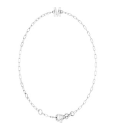 Brc968 Bracelet 14K White Initial M 6 12-7 12 In Polished Sans Serif Initial M Bracelet