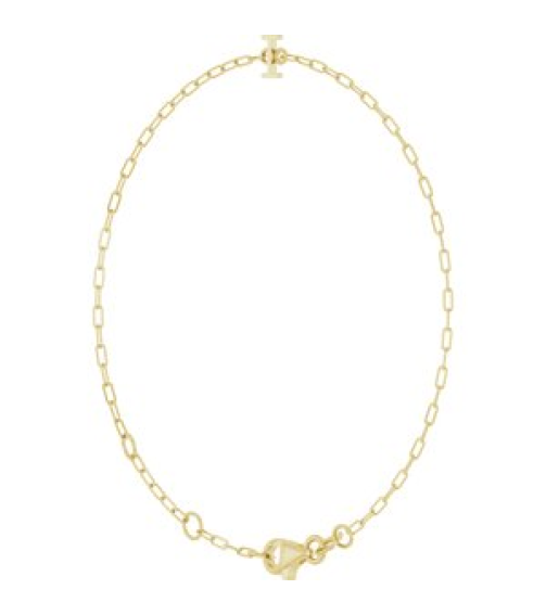 Brc968 Bracelet 14K Yellow Initial I 6 12-7 12 In Polished Sans Serif Initial I Bracelet