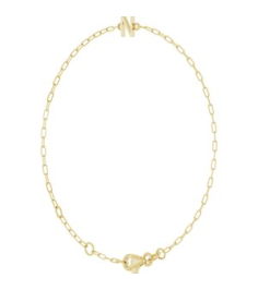 Brc968 Bracelet 14K Yellow Initial N 6 12-7 12 In Polished Sans Serif Initial N Bracelet