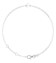Brc968 Bracelet 14K White Initial F 6 12-7 12 In Polished Sans Serif Initial F Bracelet