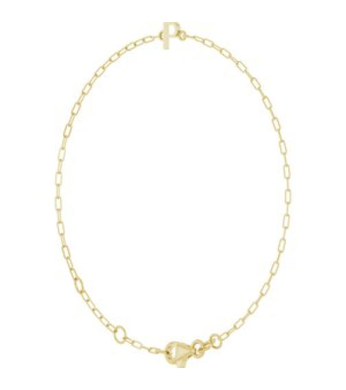 Brc968 Bracelet 14K Yellow Initial P 6 12-7 12 In Polished Sans Serif Initial P Bracelet