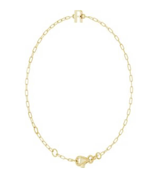 Brc968 Bracelet 14K Yellow Initial R 6 12-7 12 In Polished Sans Serif Initial R Bracelet