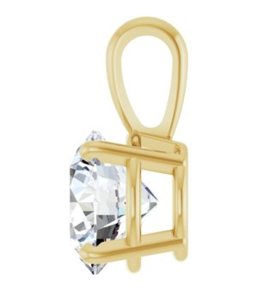 28392 Pendant Set 14K Yellow Round Lab-Grown Diamond 8Mm 2 Ct Si1-Si2, Gh Polished 2 Ct Lab-Grown Diamond 4-Prong Solitaire Pendant
