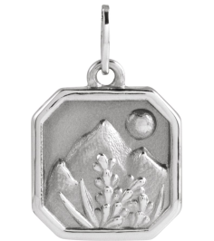 88720 Pendant 14K White 15.9 X 10 Mm Polished Mountain Pendant
