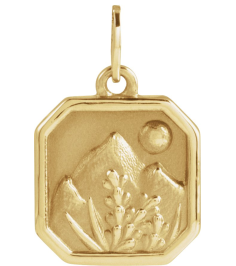 88720 Pendant 14K Yellow 15.9 X 10 Mm Polished Mountain Pendant