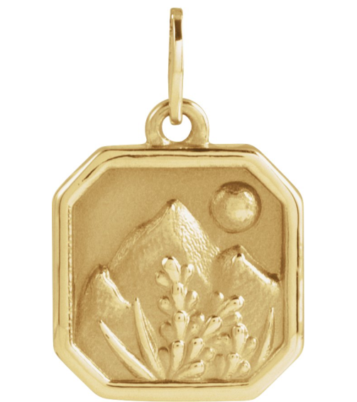88720 Pendant 14K Yellow 15.9 X 10 Mm Polished Mountain Pendant