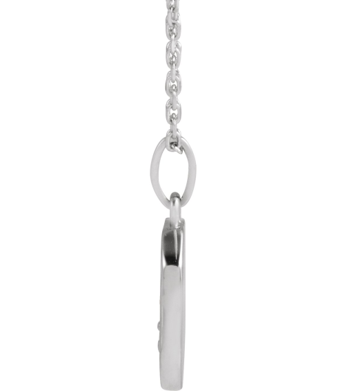 88720 Necklace 14K White 15.9 X 10 Mm 16-18 In Polished Mountain Necklace