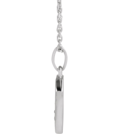 88720 Necklace Platinum 15.9 X 10 Mm 16-18 In Polished Mountain Necklace