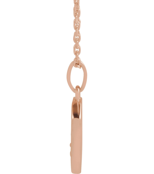 88720 Necklace 14K Rose 15.9 X 10 Mm 16-18 In Polished Mountain Necklace