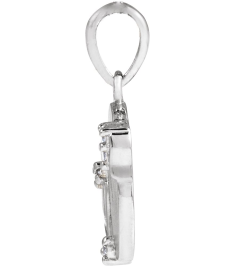 88725 Pendant Set Sterling Silver Round Natural Diamond 1.2Mm 0.025 Ctw Natural Diamond I1, G-H Polished .025 Ctw Natural Diamond Engravable Pendant