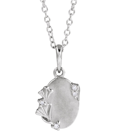 88725 Necklace Set 14K White Round Natural Diamond 1.2Mm 0.025 Ctw Natural Diamond I1, G-H 18 In Polished .025 Ctw Natural Diamond Engravable Necklace