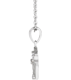 88725 Necklace Set 14K White Round Natural Diamond 1.2Mm 0.025 Ctw Natural Diamond I1, G-H 18 In Polished .025 Ctw Natural Diamond Engravable Necklace